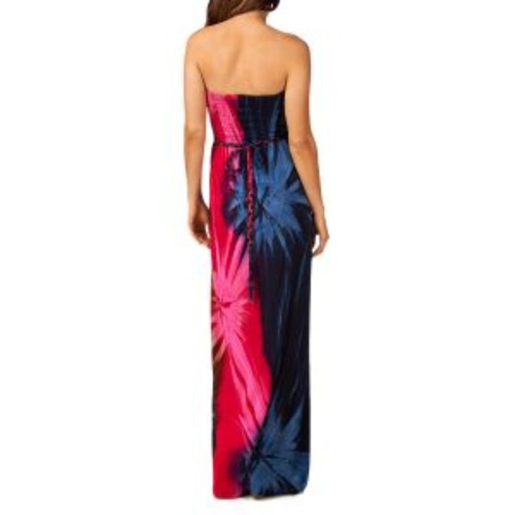 Soft Tye Dye Strapless Belted Maxi Dress - Picture 3 of 8